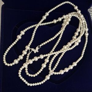 Super long real pearls necklace. Difference way to wear